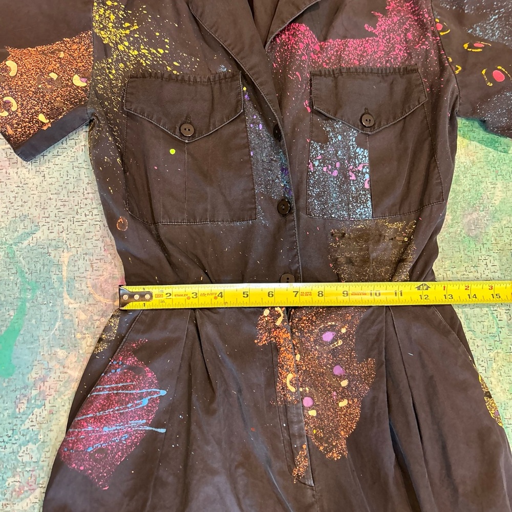 80s Splatter Paint Fish Jumpsuit - Picture 10 of 14